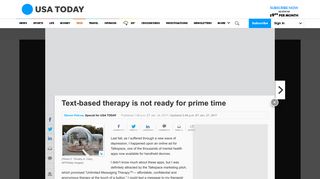 Text-based therapy is not ready for prime time - USA Today