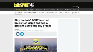 Play the talkSPORT football prediction game and win a brilliant ...