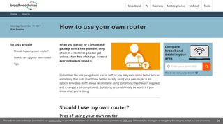 How to use your own router - broadbandchoices guide