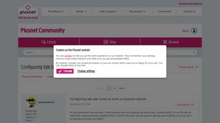 Configuring talk talk router to work on plusnet in... - Plusnet ...