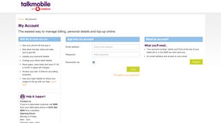 Talkmobile My Account