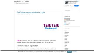 TalkTalk my account sign in, login on myaccount.talktalk.co.uk