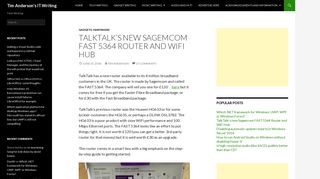 TalkTalk's new Sagemcom FAST 5364 Router and WiFi Hub | Tim ...