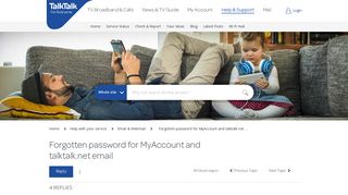 Forgotten password for MyAccount and talktalk.net ... - TalkTalk ...