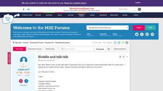 Noddle and talk talk - MoneySavingExpert.com Forums