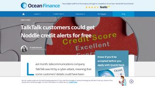 TalkTalk customers could get Noddle credit alerts for free