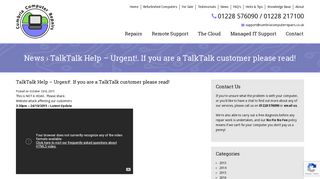 TalkTalk Help – Urgent!. If you are a TalkTalk customer please read ...