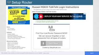 Login to Huawei HG633 TalkTalk Router - SetupRouter