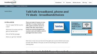 TalkTalk broadband, phone and TV deals - broadbandchoices