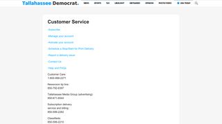 Customer Service | Tallahassee Democrat