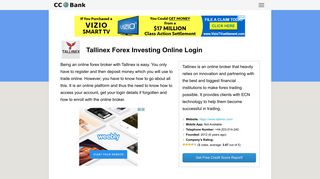 Tallinex Forex Investing Online Login - CC Bank