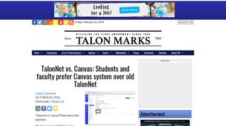 TalonNet vs. Canvas: Students and faculty prefer Canvas system over ...