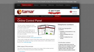 Online Control Panel - Tamar Telecommunications