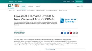 Envestnet | Tamarac Unveils A New Version of Advisor CRM®