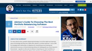 Comparing The Best Portfolio Rebalancing Software Tools - Kitces.com
