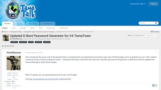 Updated D-Best Password Generator for V4 TamaTown - Tamagotchi ...