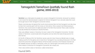 Tamagotchi TamaTown (partially found flash game; 2006-2013) - The ...