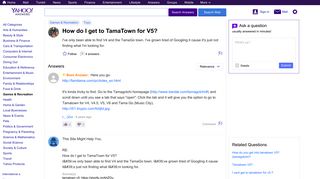 How do I get to TamaTown for V5? | Yahoo Answers