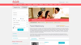 Tamil Matrimony - No 1 Site for Tamil Matrimonials and ... - Shaadi.com