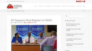 All Taxpayers Must Register In TAMIS | GIS
