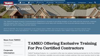 TAMKO Offering Exclusive Training For Pro Certified Contractors
