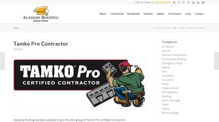 Tamko Pro Contractor | Academy Roofing | Commercial and ...