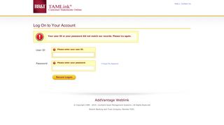 Log On to Your Account - TAMLink | Logon