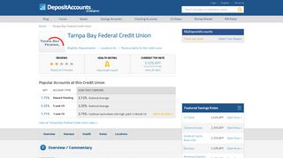 Tampa Bay Federal Credit Union Reviews and Rates - Deposit Accounts