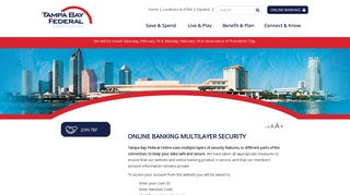 Tampa Bay Federal Credit Union Online Banking Multilayer Security ...