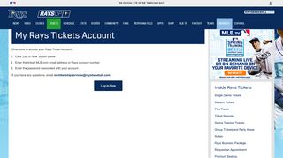 My Rays Tickets Account | Tampa Bay Rays - MLB.com