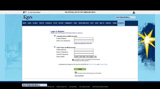Account Management - Login/Register | Tampa Bay Rays - MLB.com