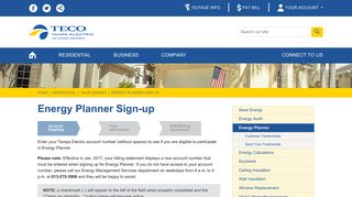 Energy Planner Sign-up - Tampa Electric