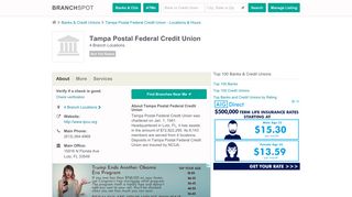 Tampa Postal Federal Credit Union - Branchspot