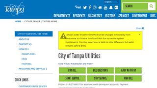 City of Tampa Utilities | City of Tampa