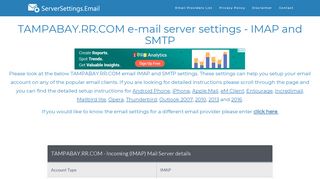 TAMPABAY.RR.COM email server settings - IMAP and SMTP ...