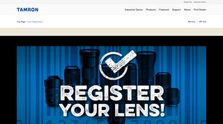 TAMRON | Lens Registration