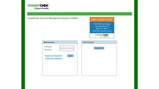 TransitChek Application - TAMS® Release 2.18