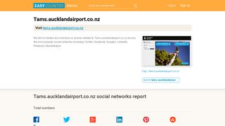 Tams Aucklandairport (Tams.aucklandairport.co.nz) full social media ...