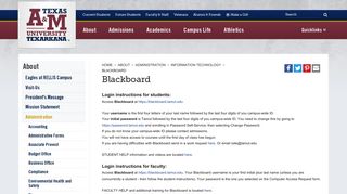 Blackboard | www.tamut.edu - Texas A&M University-Texarkana