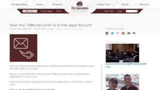 Save Your TAMU.edu Email To A Free Aggie Account!