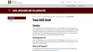 Texas A&M Gmail: Overview | IT.tamu.edu