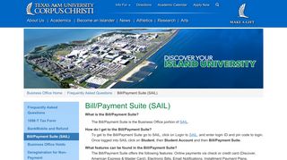 Bill/Payment Suite (SAIL) Texas A&M University-Corpus Christi