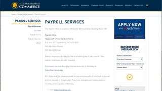 Payroll Services - Texas A&M University-Commerce