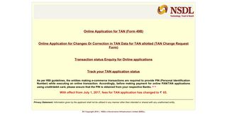 TAN Card Application - Online PAN application - NSDL