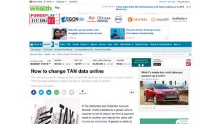 How to change TAN data online - The Economic Times