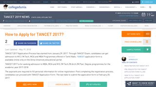 TANCET 2017- Application Form, Admit Card - Collegedunia