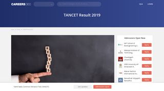TANCET Result 2019, Marksheet - Check here - Careers360