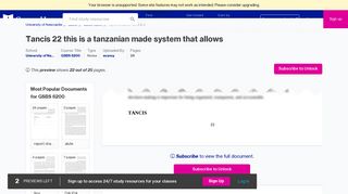 TANCIS 22 This is a Tanzanian made system that allows integration of ...