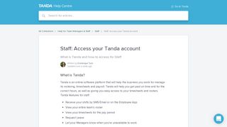 Staff: Access your Tanda account | Tanda Help Center