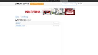 Tandberg default passwords